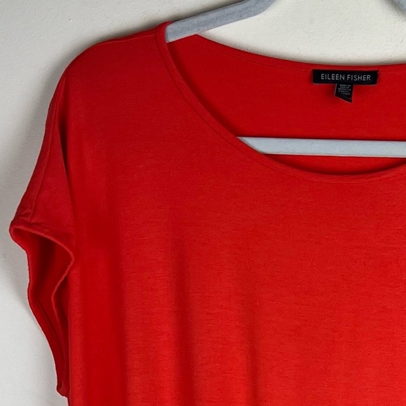 Eileen Fisher Comfy Relaxed Fit Serno Ballet Neck Asymmetrical Shift Dress | M - Picture 5 of 10